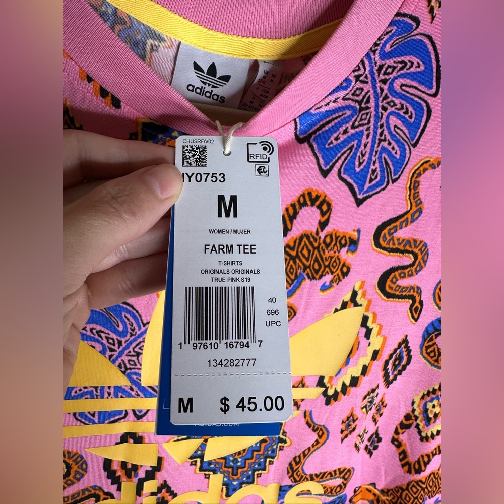 Farm Rio/Addidas Colab Tree Foil Tee NWT - Picture 3 of 4